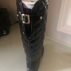 Hunter Refined Gloss Quilt Rain Boots - Tall